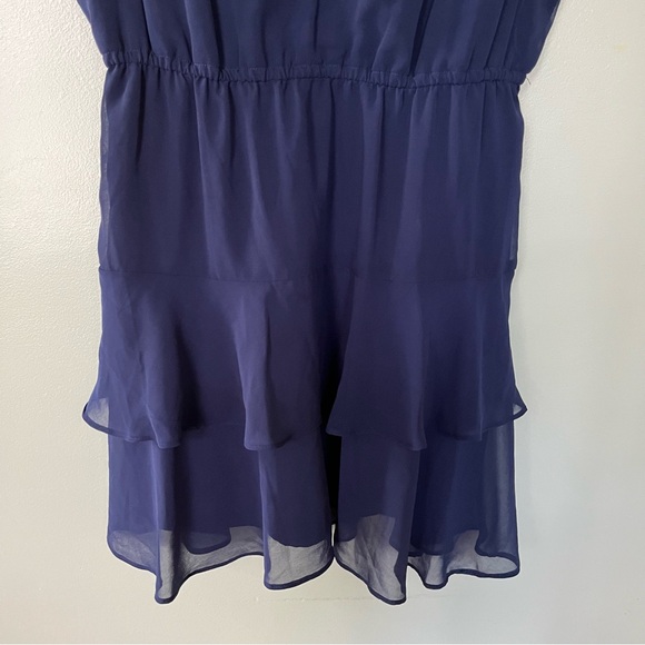 Sam Edelman Women’s V Neck Sleeveless Tiered Mini Dress Navy Blue Size 10 - Picture 4 of 9